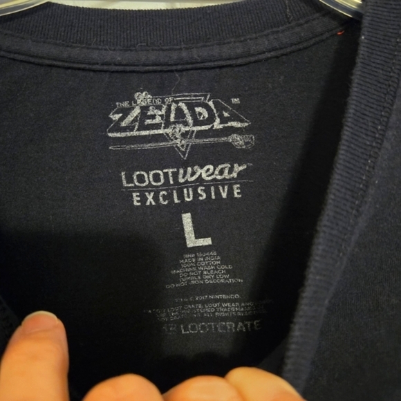 Legend of Zelda Lootwear sz L Link Map Black Tee - Picture 3 of 6